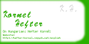 kornel hefter business card